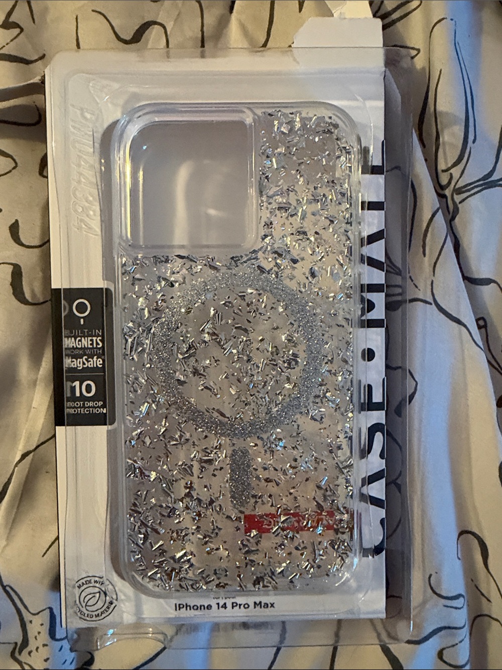 speck Clear iPhone 14 Pro Max Case with Silver Glitter